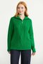 High Collar Zippered Knit Sweater - Green - 4