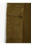 Comfortable Fit Pocketed Cotton Cargo Jean Pants with Drawstring Waist - 4