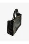 Zippered Tote Bag with Metal Accessories and Pockets - 3