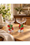 Raspberry Glass Figured Cocktail Glass Set of 2 - 2