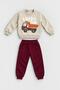 Boy's Truck Printed Winter Tracksuit Set