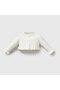 Embroidery Detailed Stoned Long Sleeve Tutu Dress with Ribbon Detail on the Front and Knitwear Cardigan Baby Girl Dress Set - 3