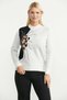 Round Neck Embroidered Knit Sweater - Bone - 2