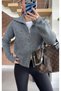 Double Zipper Textured Knitwear Cardigan