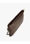 Quilted Knitted Textured Zippered Wrist Strap Handbag - 4
