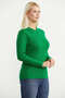 Motifed Comfortable Fit Knitwear Sweater - Green - 3