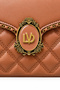 Dark Brown Quilted Embroidered Blazer Logo Detailed Stylish Design Women's Hand and Shoulder Bag - 4