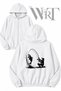 Fishher 1 Back Printed Zippered Hooded White Cardigan (2 Yarns)