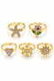 Girl's Mixed Figure Colorful Ring Set Adjustable Cute Children's Jewelry Accessory