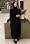 Fuat Gürşen Sleeves Sequin Embroidered Ribbed Knitwear Dress - 2
