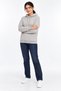 Soft Puff Fabric Women's Stone Color Sweatshirt with Side Pockets - 3