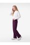 Spanish Wide-Leg Plum Color Pants with Cotton Elastic Waist - 2