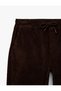 Cotton Pocketed Velvet Trousers with Elastic Waist and Laces - 3
