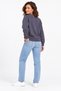 Soft Puff Fabric Women's Smoked Color Sweatshirt Crew Neck Comfortable Fit - 8