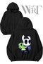 Hollow Knight 5 Back Printed Zippered Hooded Black Cardigan (2 Yarns)