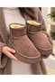 Women's Thick Poly Sole Boots with Fur Inside and Suede Look