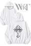 Mayhem 4 Back Printed Zippered Hooded White Cardigan (2 Yarn)