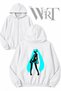 Hatsune Miku_5 Back Printed Zippered Hooded White Cardigan (2 Yarns)