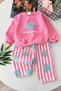 Daisy Printed Girls' 2-Piece Set - Pink - 4