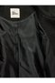 Ribbed Metal Buttoned Pocketed Stand Collar Long Sleeve Cashmere Jacket - 4