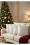 Set of 4 Soft Rabbit Hair Fur Quilted Throw Pillow Covers - Velvet Luxury Sofa Cushion Cover on the Backside 45X45