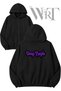 Deep Purple Ö Back Printed Zippered Hooded Black Cardigan (2 Yarns)