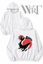 Gojira 8 Back Printed Zippered Hooded White Cardigan (2 Yarns)
