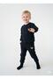 Bear Embroidered Top and Bottom Track Suit Made of Soft Selani̇k Fabric
