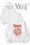 Slipknot Rock Music 16 Back Printed Zippered Hooded White Cardigan (2 Yarn)