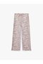 Comfortable Fit, Tie-Waist, Wide-Leg, Zebra Patterned Trousers with Pockets