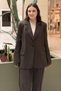 Kahma Double-Breasted Collar Jacket and Trousers Set with Guipure Detail - 3