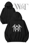 Sleep Token Logo Back Printed Zippered Hooded Black Cardigan (2 Yarn)