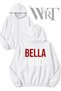 Bella Ciao Back Printed Zippered Hooded White Cardigan (2 Yarns)