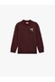 Printed Şardonlu Long Sleeve Regular Fit Polo Collar Sweatshirt