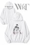 Mike Tyson 1 Back Printed Zippered Hooded White Cardigan (2 Yarn)