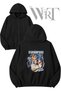 Eminem Rap God Blue Back Printed Zippered Hooded Black Cardigan (2 Yarn)