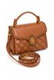 Dark Brown Quilted Embroidered Blazer Logo Detailed Stylish Design Women's Hand and Shoulder Bag - 2