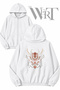 Viking Samurai Back Printed Zippered Hooded White Cardigan (2 Yarns)