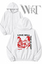 Lil Peep Love Will Back Printed Zippered Hooded White Cardigan (2 Yarns)