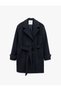 Classic Collar Long Sleeve Belted Double Breasted Cashmere Coat