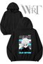 Gojo Satoru Back Printed Zippered Hooded Black Cardigan (2 Yarns)