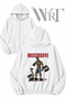 Body Building Zombie Back Printed Zippered Hooded White Cardigan (2 Yarns)