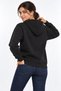 Soft Puff Fabric Women's Black Color Sweatshirt with Side Pockets - 5