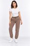 Women's Brown Sweatpants with Soft 3-Thread Elastic Cuffs - 7