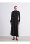 Sparkling Choices from Shining Store High-Necked Roba Collar Textured Dress