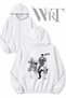 Hunter X Hunter 1 Back Printed Zippered Hooded White Cardigan (2 Yarn)