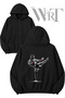 Ufc Kick Back Printed Zippered Hooded Black Cardigan (2 Yarns)