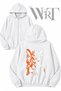 Naruto Kurama Back Printed Zippered Hooded White Cardigan (2 Yarns)