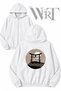 Japan Back Printed Zippered Hooded White Cardigan (2 Yarns)