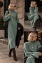 Women's Clothing New Season Turtleneck Soft Green Knitwear Dress - 3